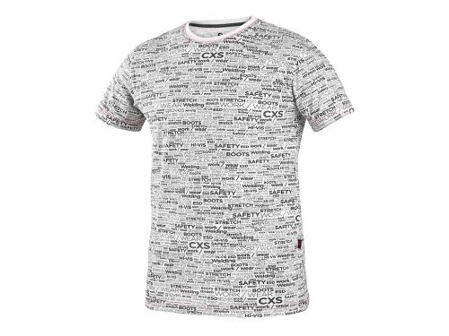 Tričko CXS DARREN, krátký rukáv, potisk CXS logo, bílé, vel. M